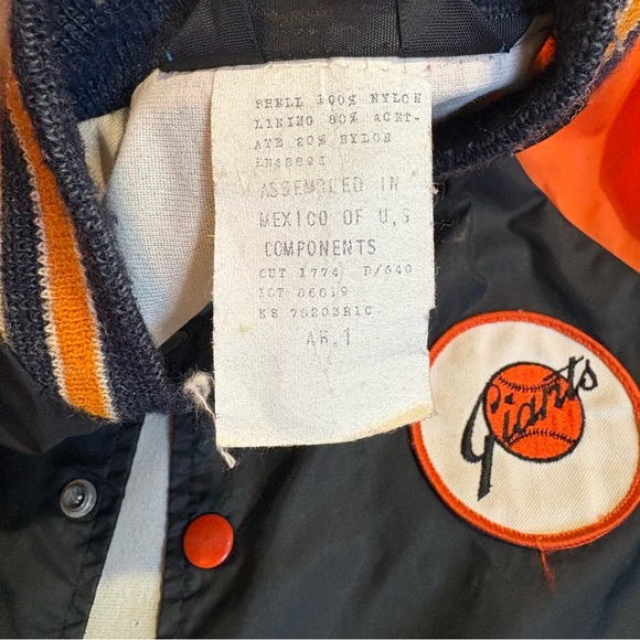 Vintage Sears 1970s San Francisco Giants Bomber Jacket Size Boys 10-12 Paper Tag - Picture 11 of 12